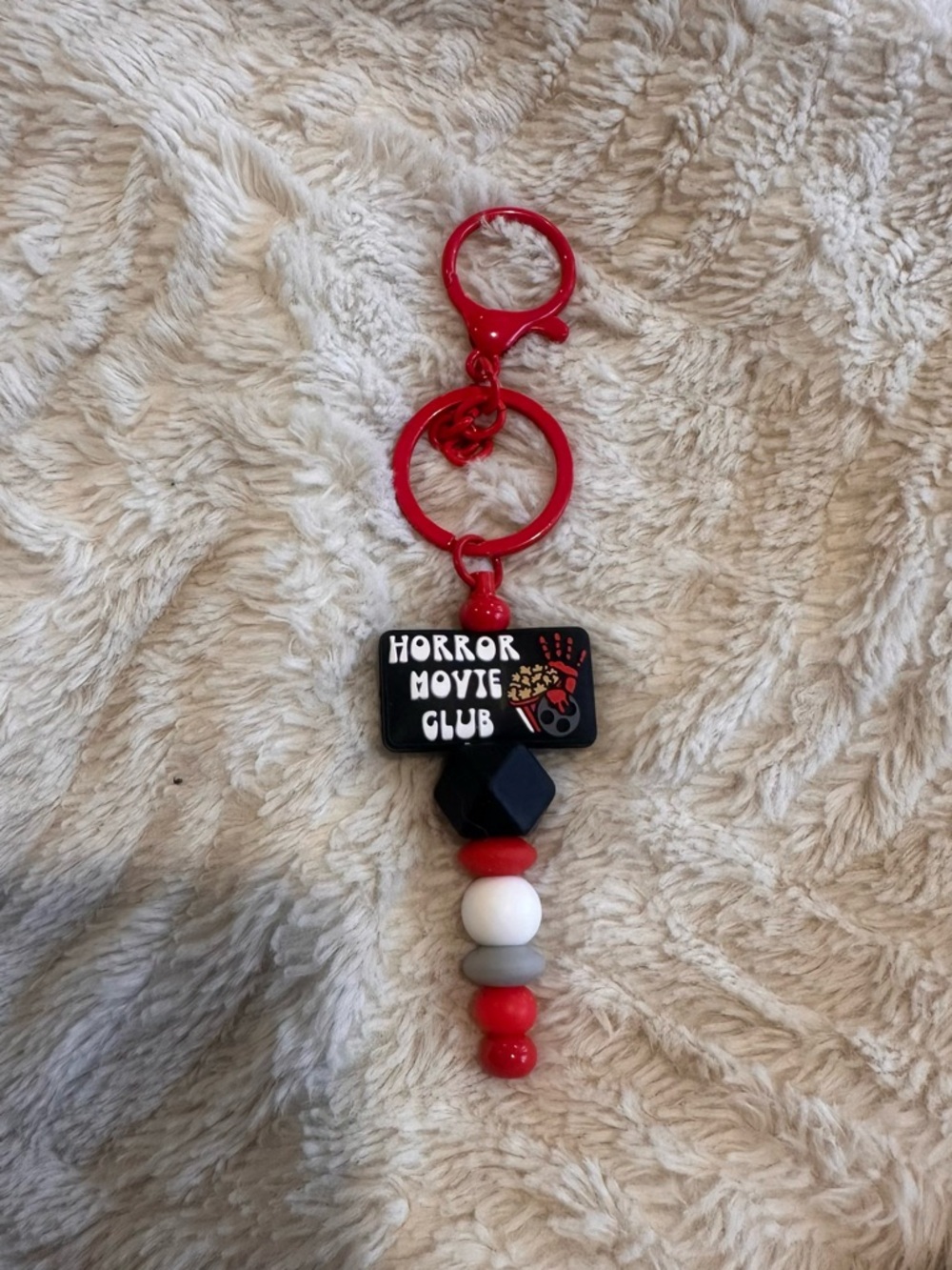 Horror Movie Club Red & Black Keychain